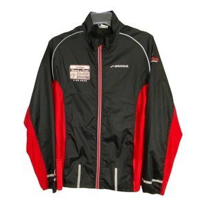 Brooks Jacket Size Medium Unisex Black Wind Breaker New Orleans Marathon Lt Wt